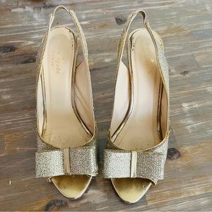 kate spade ♠️ glitter bow heels